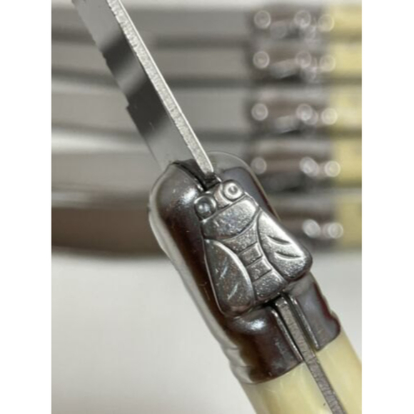 Cutlery SET Laguiole Jean Dobost Steak Knife Thiers France Ivory Marble KNIVES - Picture 9 of 12